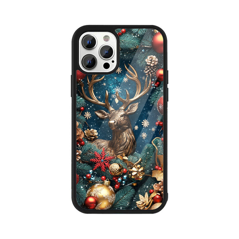 Reindeer portrait with Christmas decor