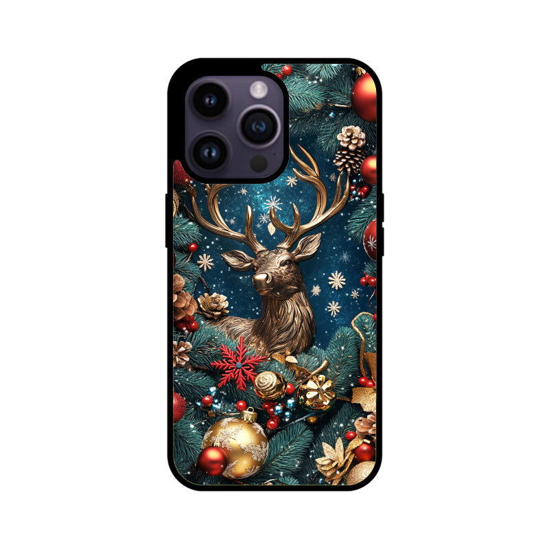 Reindeer portrait with Christmas decor