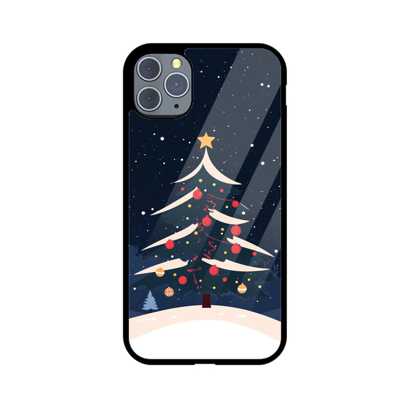 Minimal artistic Christmas tree art with decor