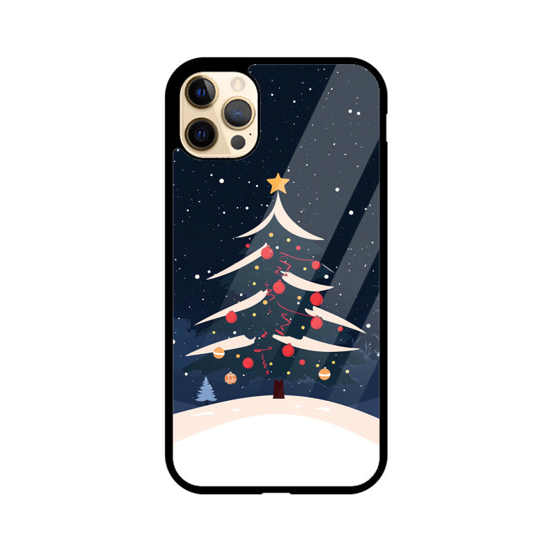 Minimal artistic Christmas tree art with decor