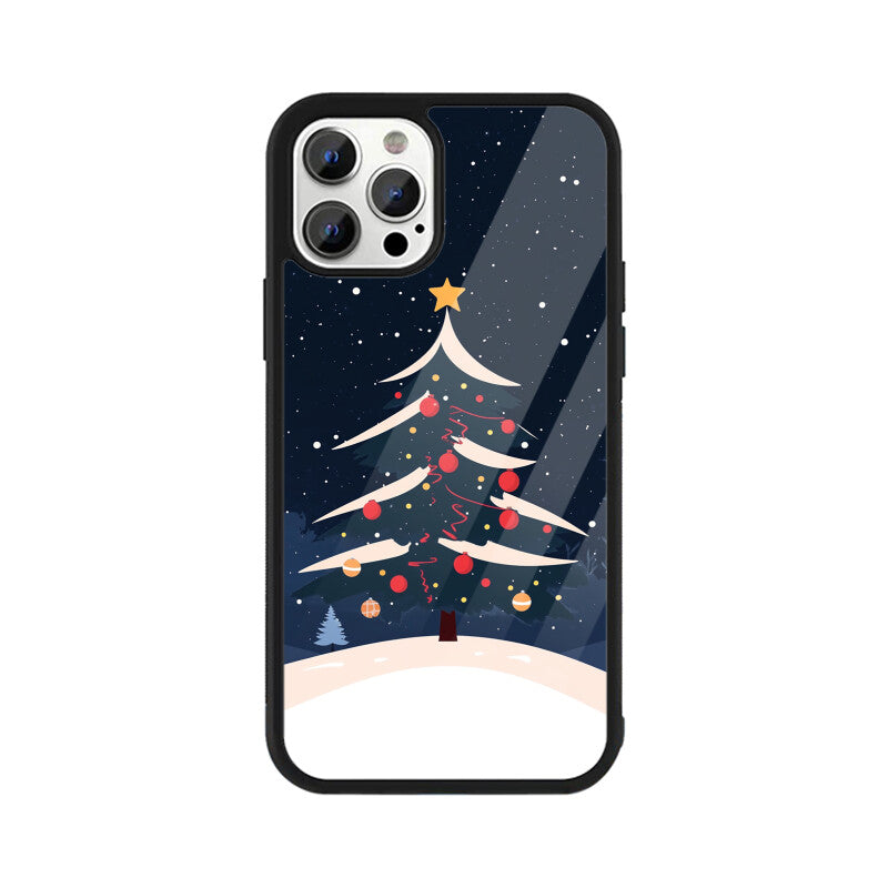 Minimal artistic Christmas tree art with decor