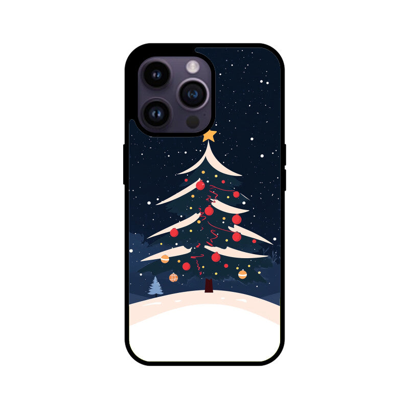 Minimal artistic Christmas tree art with decor