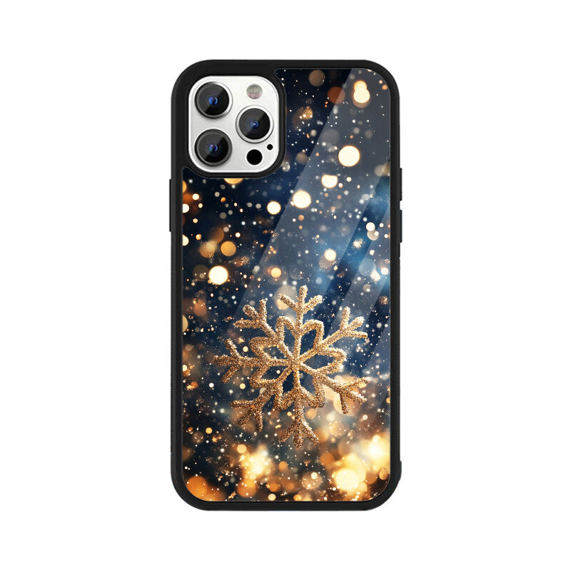 Golden snowflake bokeh dream