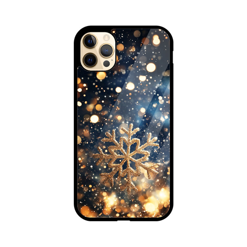 Golden snowflake bokeh dream