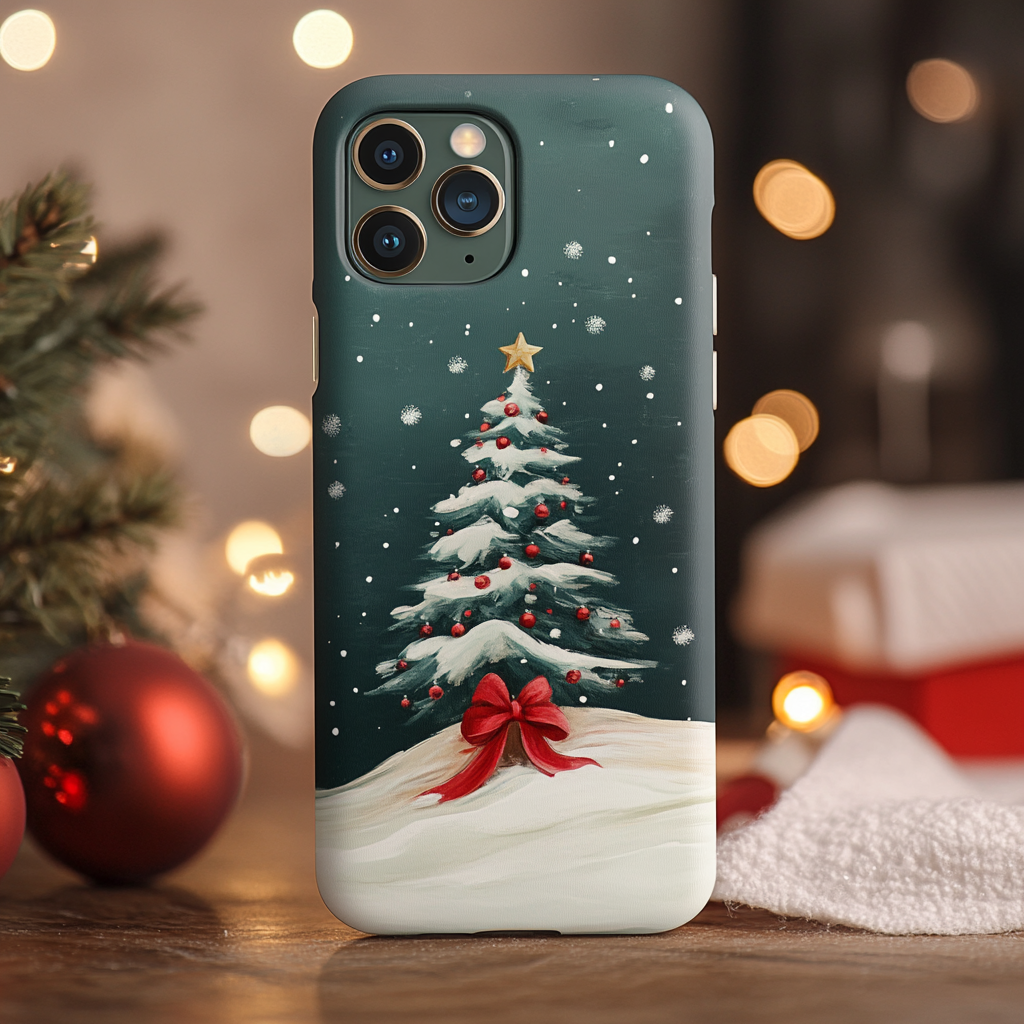 Minimal Christmas design iPhone cases