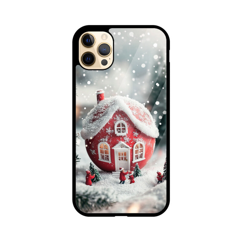 Christmas ball house in snow