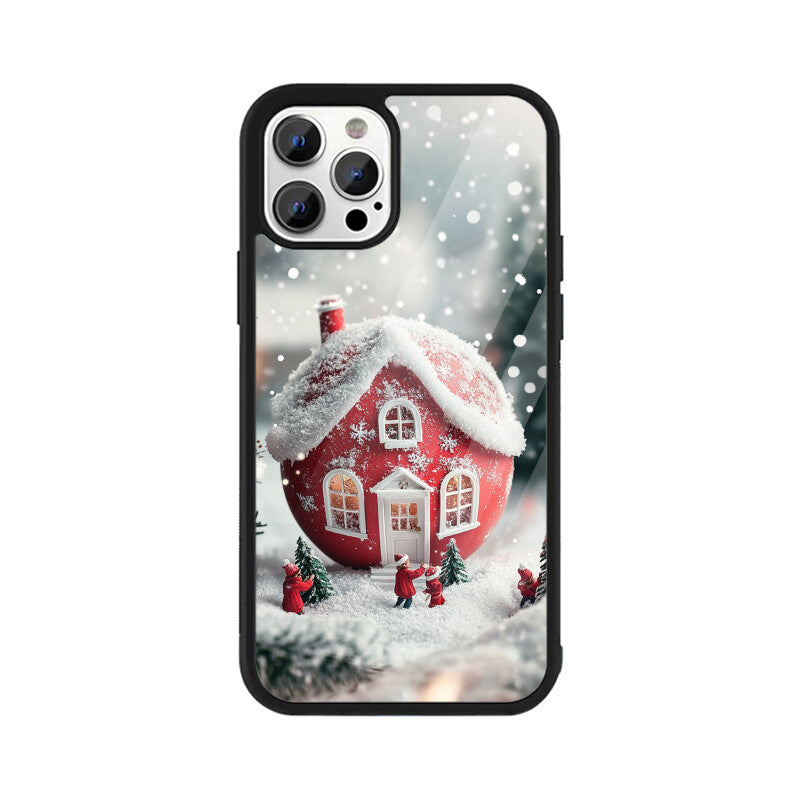 Christmas ball house in snow