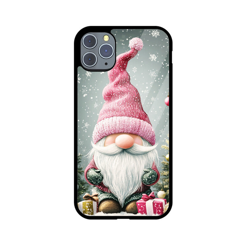 Gnome in pink hat with gifts
