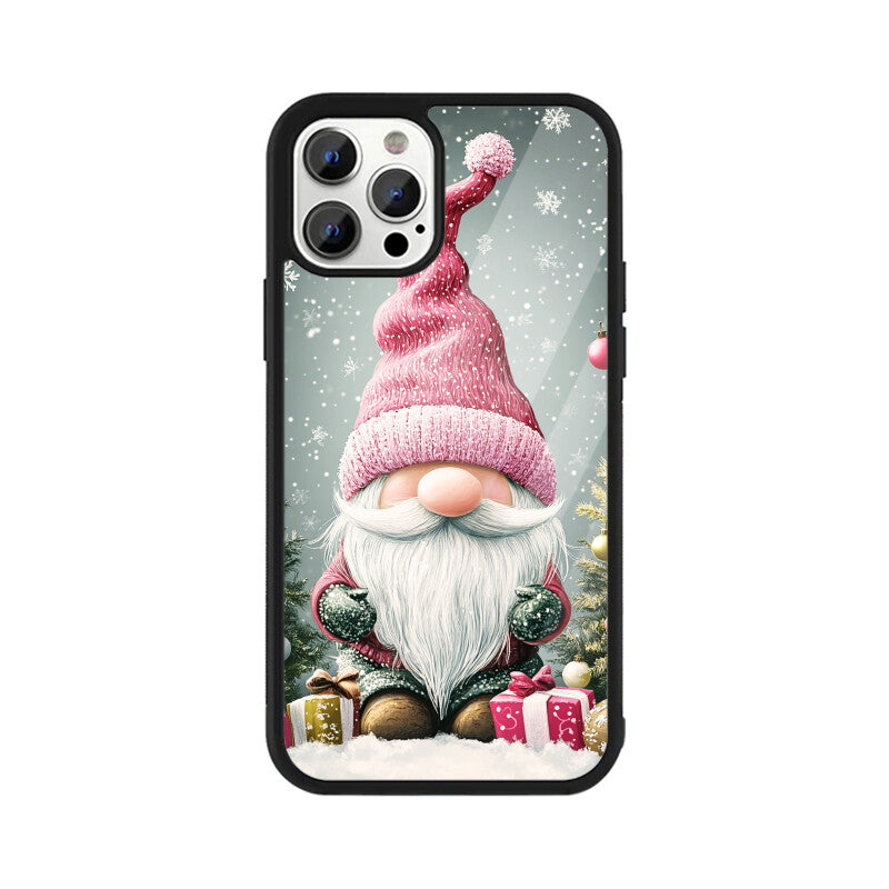 Gnome in pink hat with gifts