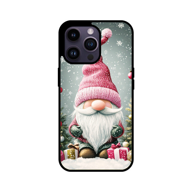 Gnome in pink hat with gifts