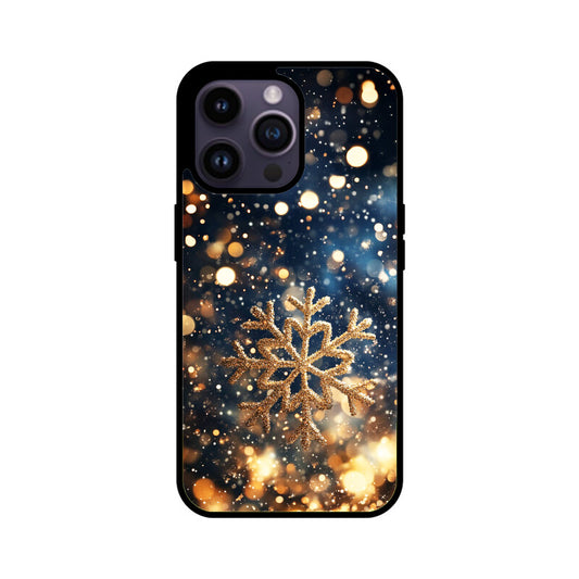Golden snowflake bokeh dream