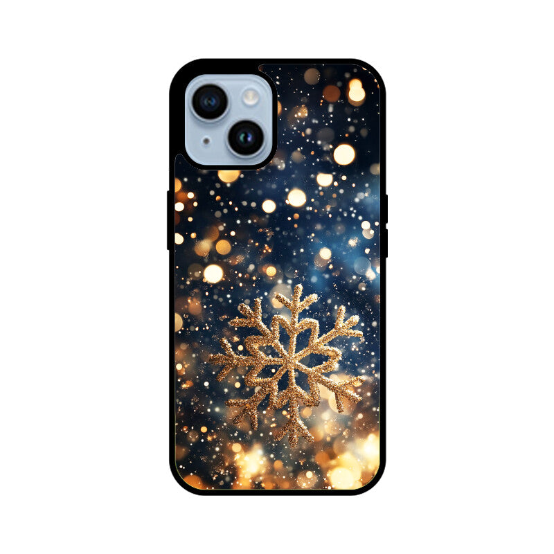 Golden snowflake bokeh dream