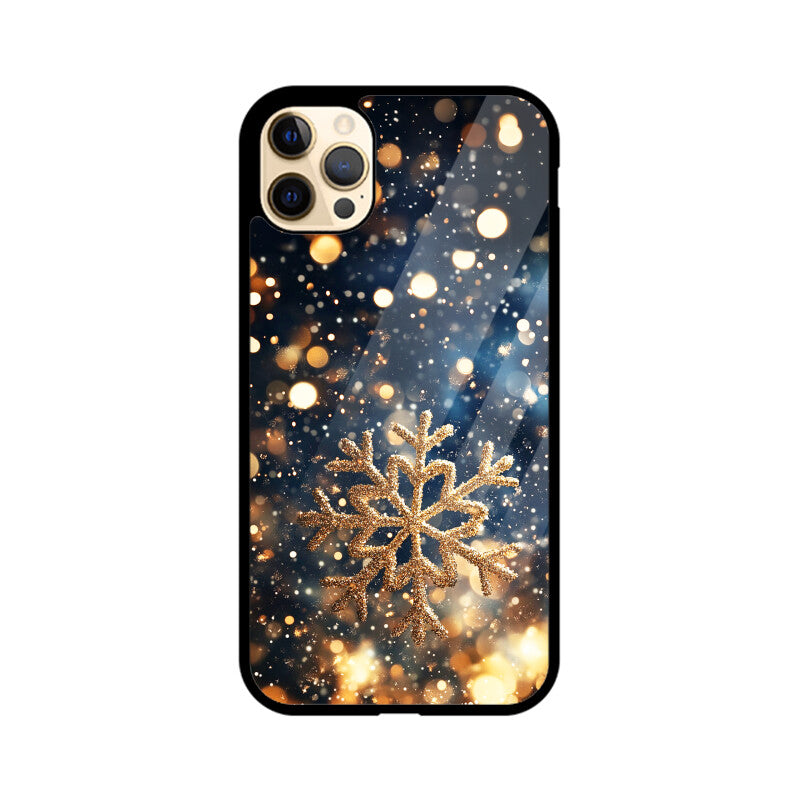 Golden snowflake bokeh dream