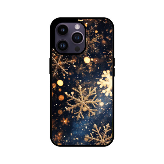 Golden glimmer snowflake elegance