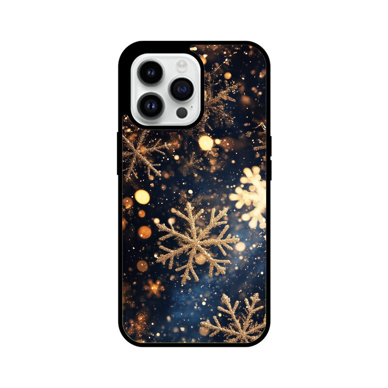 Golden glimmer snowflake elegance