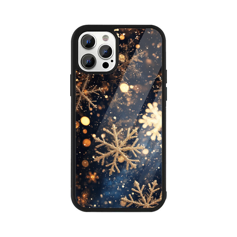 Golden glimmer snowflake elegance