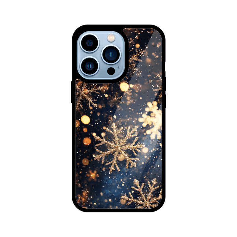 Golden glimmer snowflake elegance