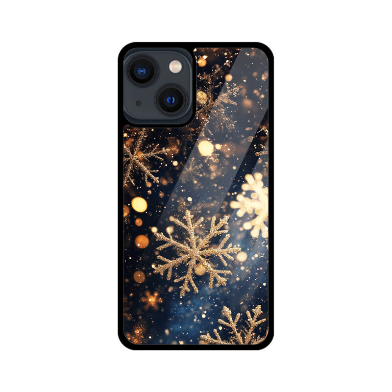 Golden glimmer snowflake elegance