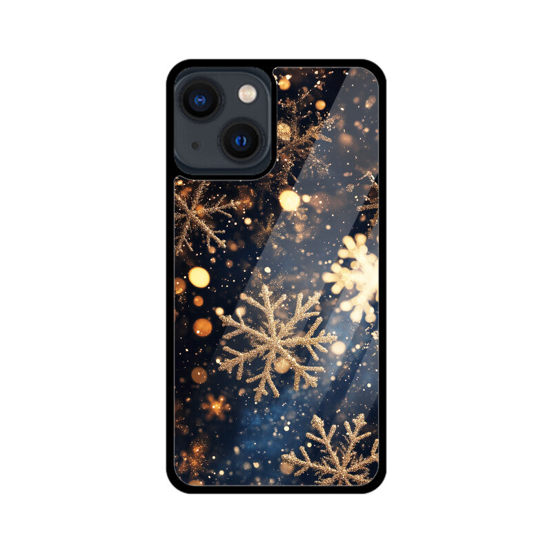 Golden glimmer snowflake elegance