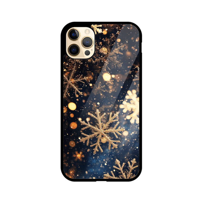 Golden glimmer snowflake elegance