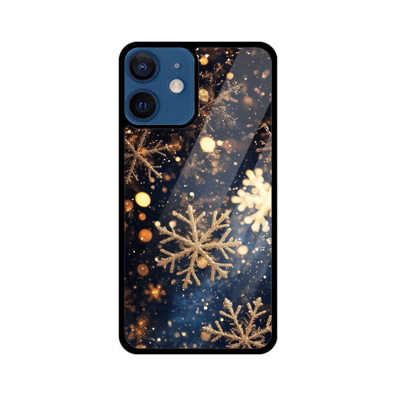 Golden glimmer snowflake elegance