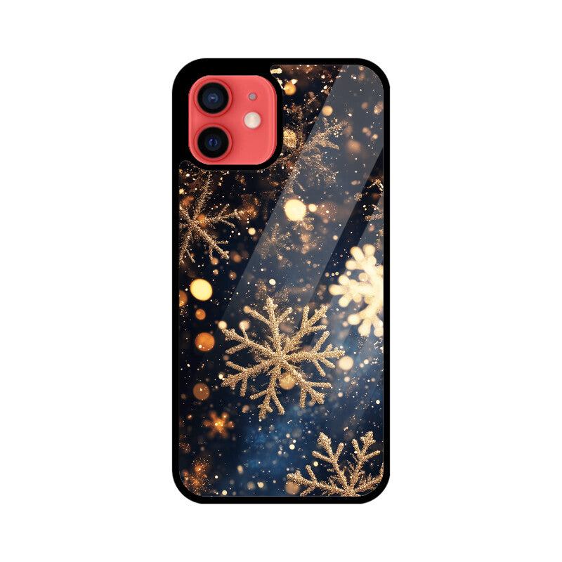 Golden glimmer snowflake elegance