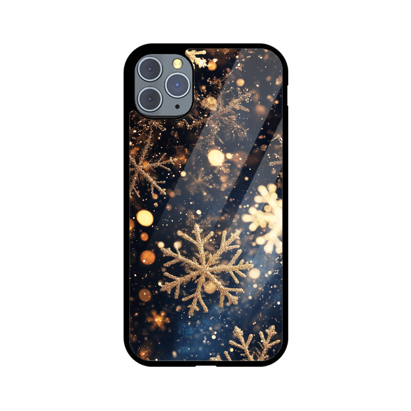 Golden glimmer snowflake elegance