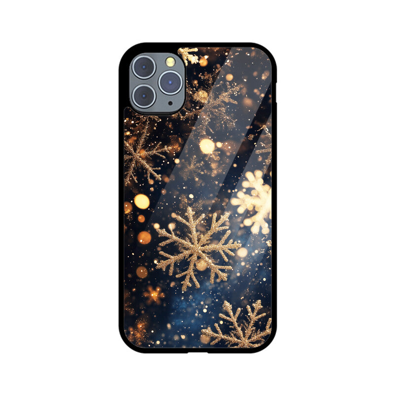 Golden glimmer snowflake elegance